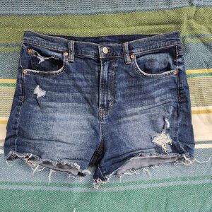gap high rise distressed denim jean shorts 4" inseam  size 12